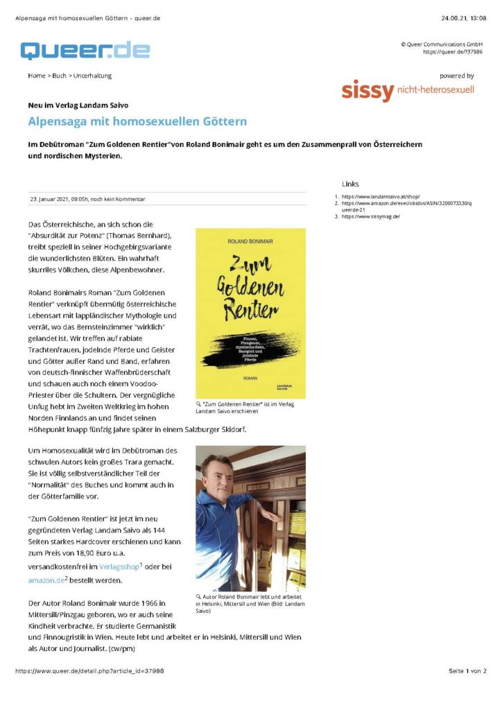 queer.de über Zum Goldenen Rentier